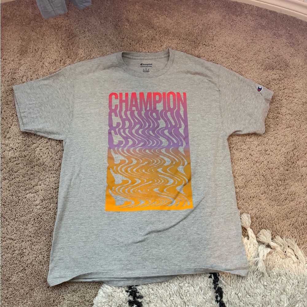 gray champion tee. perfect condition. Large
